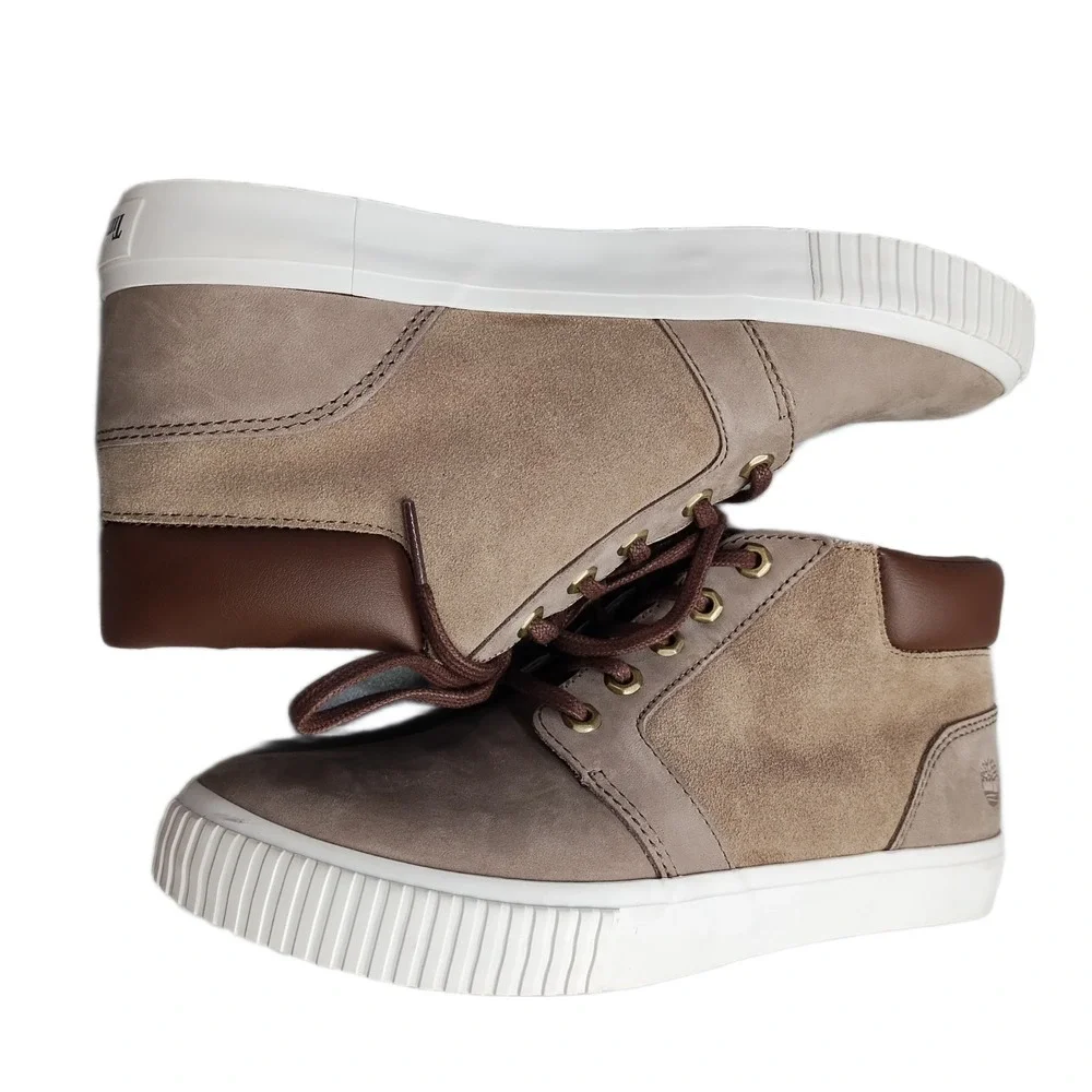 Timberland Skyla Bay Sneakers Womens US 8.5 Brown Nubuck Mid Top Lace Up A2KWC